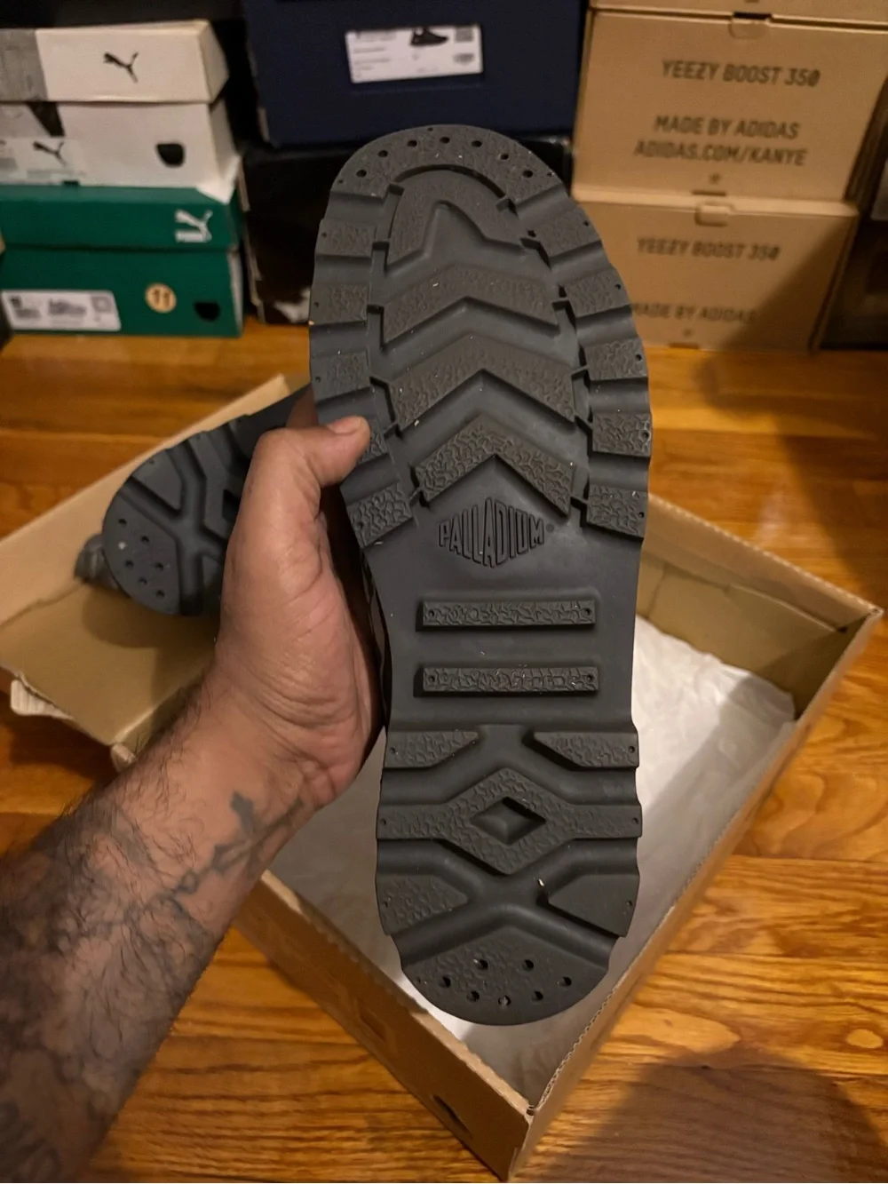 Palladium billionaire boys club Gray and Black Camo High-Top Lace Boots